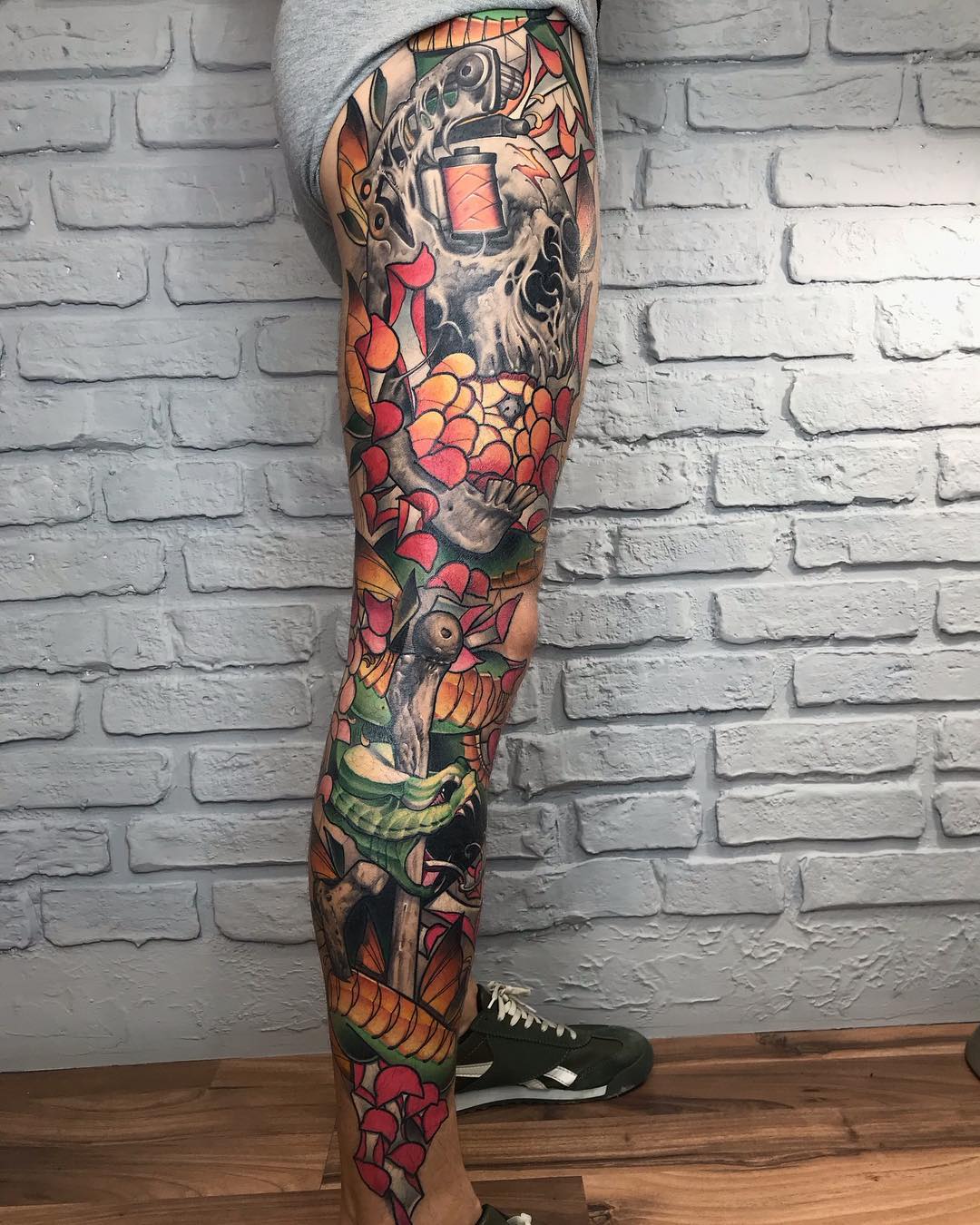 Custom tattoo sleeve by Sasha Akulov in Espoo 4
