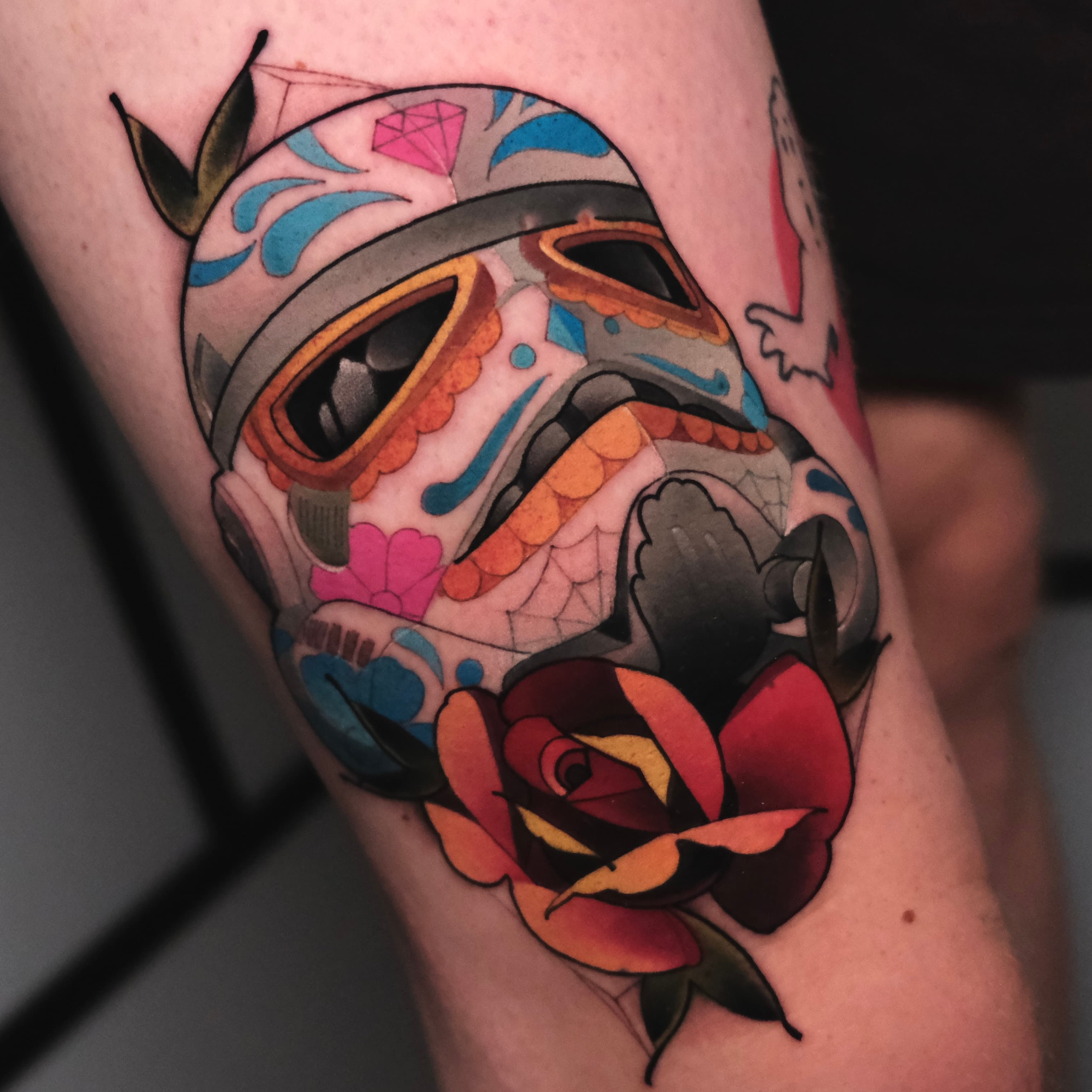 Color anime-style tattoo by Sasha Akulov in Espoo, Finland
